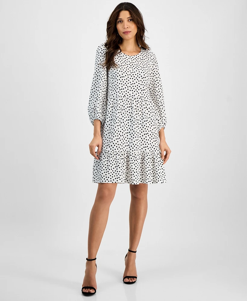 Sandra Darren Women's Polka Dot Tiered Knit Dress