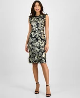 Sandra Darren Women's Floral-Print Ruffled Sheath Dress