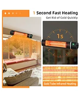 Gymax 1500W Electric Patio Heater Wall-Mounted Infrared Heater w/Remote Control Silver