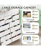 Wlive Tall Dresser for Bedroom Furniture Fabric Dressers Storage Tower with 15 Deep Drawers Closet Hallway Entryway Office w