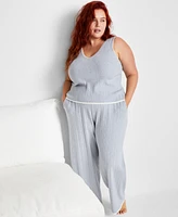 State of Day Women's Ribbed Loungewear Sweater Pajama Set Xs-3X, Exclusively at Macy's