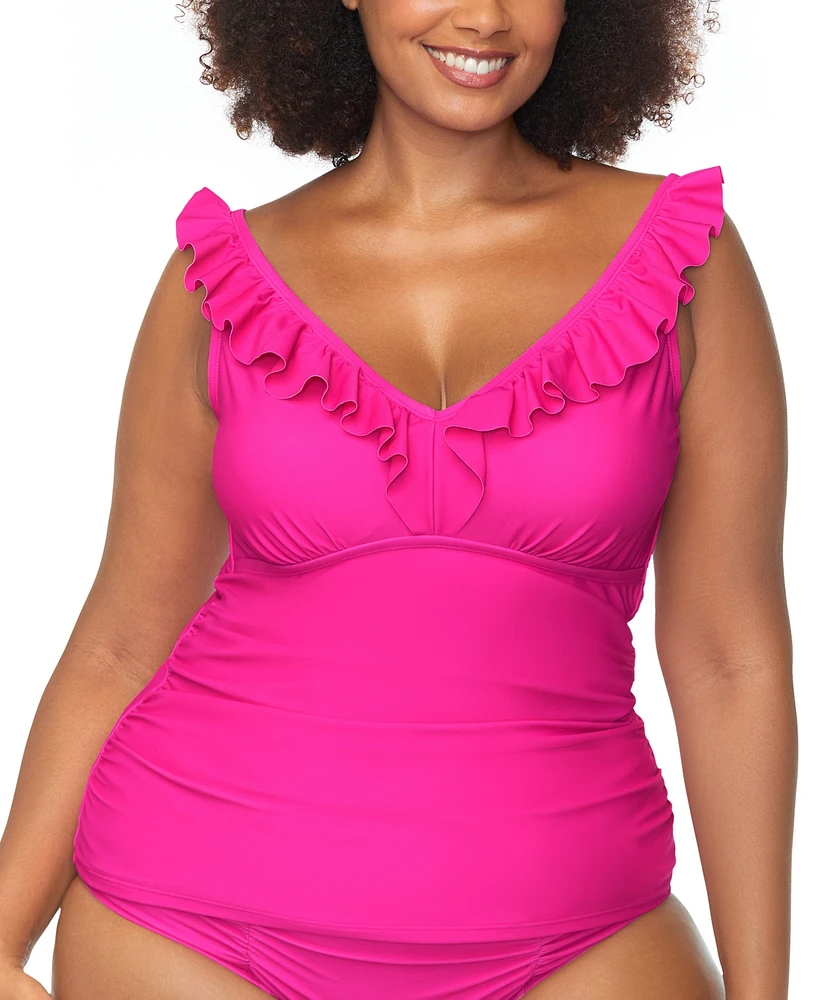 Raisins Curve Trendy Plus Andressa Ruffle-Trim Tankini