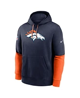 Nike Men's Navy Denver Broncos 2024 Sideline Club Pullover Hoodie