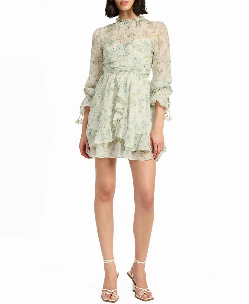 En Saison Women's Marlene Floral Ruffle Mini Dress