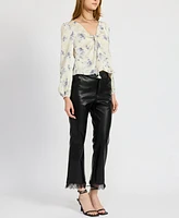 En Saison Women's Petra Floral Tie-Neck Blouse