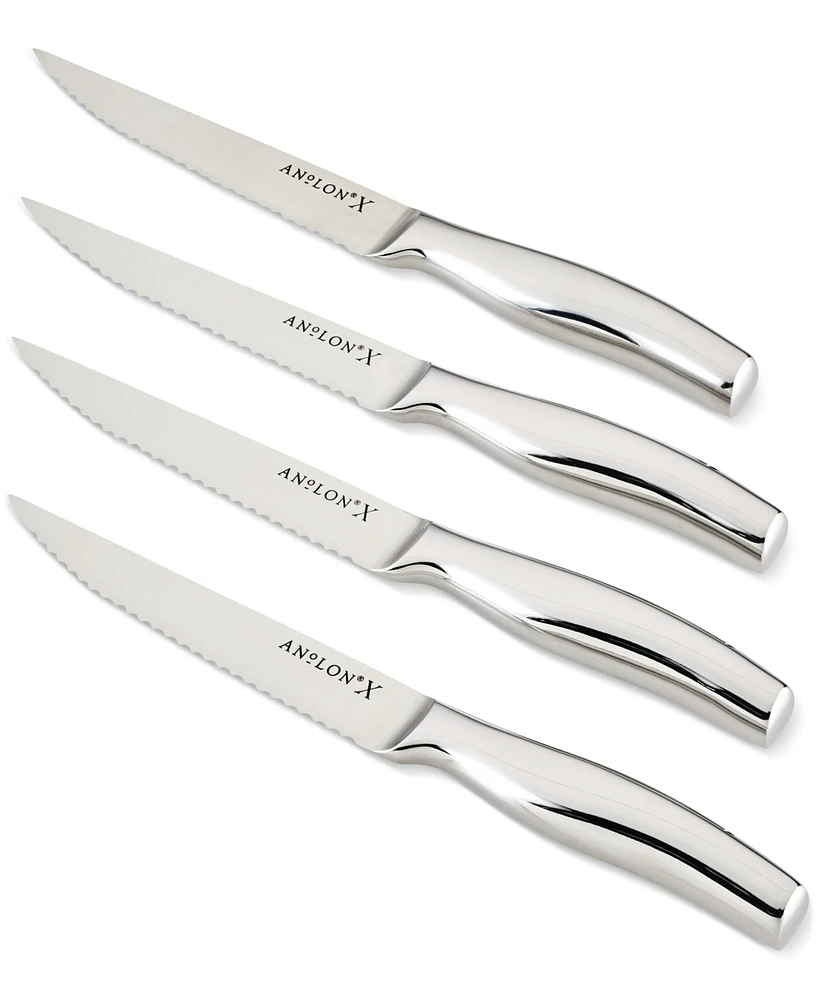 Anolon X 4-Piece Stainless Steel 5" Steak Knife Set