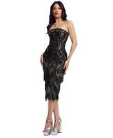 Dress the Population Women's Viviana Sequined Fringe