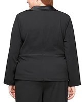 Alex Evenings Plus Long-Sleeve Tuxedo Blouse