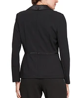 Alex Evenings Petite Long-Sleeve Tuxedo Blouse