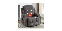 Boyel Living Swinging Recliner Massage Heated Sofa with Usb and 2 Cup Holders