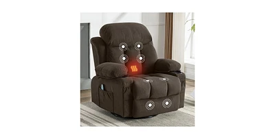 Boyel Living Swinging Recliner Massage Heated Sofa with Usb and 2 Cup Holders