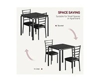 gaomon Dining Table Set for 2, 3 Piece Small and Chairs of Kitchen With Pu Cushion Chairs, Room Square