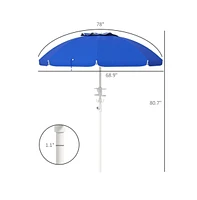 Slickblue Sapphire Outdoor Beach Umbrella - Stylish Portable Sunshade for Beach, Patio, and Use