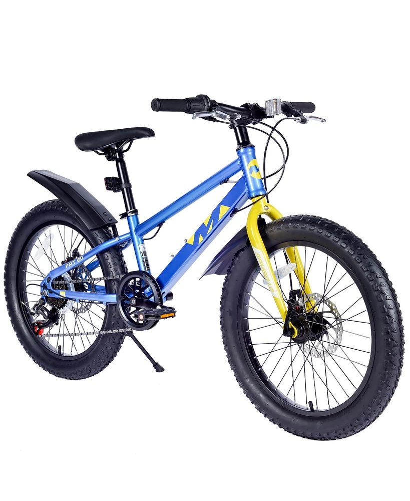 Streamdale Furniture 20 Inch Kids Bicycles, Fat Tire Mountain Bike for Boys and Girls Age 5 + Years, Dual-Disc Brake