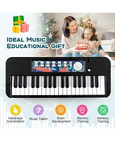 Gymax 37-Key Kids Piano Keyboard Toy Musical Electronic Instrument w/ Stool