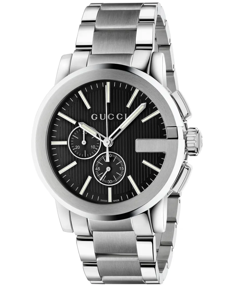 Gucci Men's Swiss Chronograph Stainless Steel Bracelet Watch 44mm