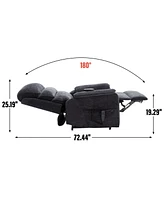 Grey Chenille Dual Motor Infinite Position Up to 350 Lbs Power Lift Recliner Chair with Power-Remote, Heat Massage and Heavy Duty Motion Mechanism