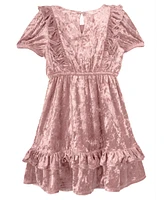 Rare Editions Little Girls Crushed Velvet Party Dress