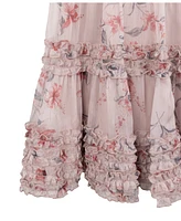 Rare Editions Little Girls Pleated Floral Chiffon Dress