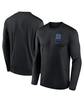 Nike Men's Black Duke Blue Devils Primary Stack Legend Long Sleeve T-Shirt