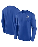 Nike Men's Royal Duke Blue Devils Alternate Logo Lockup Legend Performance Long Sleeve T-Shirt