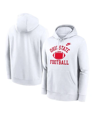 Nike Men's White Ohio State Buckeyes Legacy Football Icon Club Fleece Pullover Hoodie