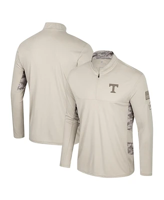 Colosseum Men's Natural Tennessee Volunteers Oht Military Appreciation Quarter-Zip Jacket