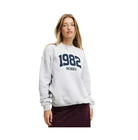 Cotton On Women's Classic Fleece Graphic Crew Sweatshirt