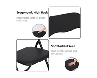 gaomon Folding Chairs Pack with Cushion, Outdoor and Indoor Event Portable Folding Chairs with Non-Slip Feet Pads, Stackable Chairs for Meeting