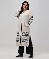 Frye Women's Fringe-Trim Fair Isle Open-Front Coatigan