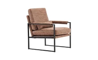 Slickblue Light Brown Technology Fabric Indoor Leisure Chair - Single Iron Frame Chair for Stylish Comfort and Relaxation