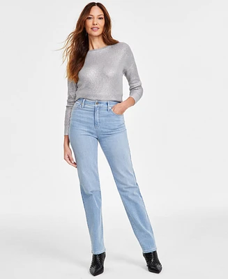 I.n.c. International Concepts Women's High-Rise Straight-Leg Jeans, Exclusively at Macy's