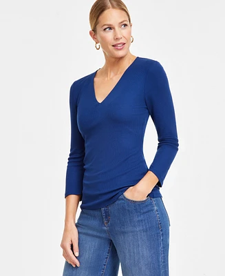 I.n.c. International Concepts Women's Ribbed Top, Created for Macy's