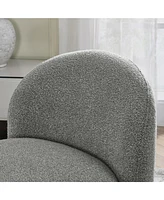 Hoop gauze lounge chair with sof cushion and backrest, need to be assembled, suitable for living room'bedroomldining room---grey(24.5"28.75"