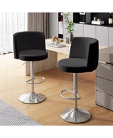 Streamdale Furniture Steel Bar Stools,Grade Modern Leather Bar Chair with Backrest,Swivel Adjustable Height for Kitchen Counter and Dining Room