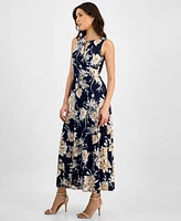 Sandra Darren Women's Floral-Print Keyhole Maxi Dress