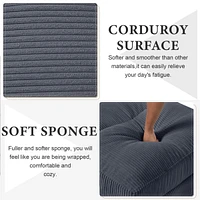 Modern corduroy modular section sofa, U-shaped convertible L-shaped sofa set with pillow, oversized sectional sofa with footstool