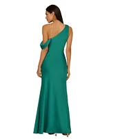 Adrianna by Papell Women's Satin Draped One-Shoulder Mermaid Gown