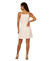 Adrianna Papell Women's Bow-Strap Scuba Crepe Fit & Flare Dress