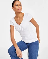 I.n.c. International Concepts Women's Hardware V-Neck Top, Exclusively at Macy's