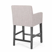 The Pop Home 26-Inch Upholstered Counter Height Bar Stool with Wood Legs, Accent Chair for Kitchen or Living Room (1PK)-The Pop Home