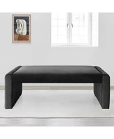 Maison Boucle 47" Velvet Benches Look, Waterfall Upholstered Bench-Maison