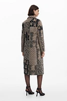 Desigual Women's Long patch coat