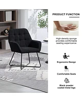 Modern Velvet Desk Chair Swirl Office Chair with adjustable foot nails,Comfy Computer Task Chair Metal Legs Upholstered Accent Arm Chair for Living Ro