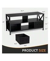 gaomon Dresser Tv Stand, Wide 2 Drawer Dresser For Storage And Organization, Entertainment Center With Fabric Drawers, Dressers For Bedroom, Tv Table