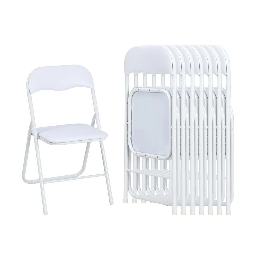 gaomon Folding Chairs Pack with Cushion, Outdoor and Indoor Event Portable Folding Chairs with Non-Slip Feet Pads, Stackable Chairs for Meeting