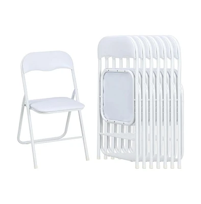 gaomon Folding Chairs Pack with Cushion, Outdoor and Indoor Event Portable Folding Chairs with Non-Slip Feet Pads, Stackable Chairs for Meeting