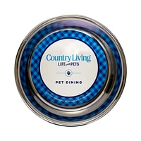 Country Living Set of 2 Stainless Steel Dog Bowls - Farmhouse Style, Durable & Non-Slip, Easy Clean Pet Feeder