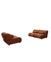 Contemporary Green Modular Sofa with Plush Chenille Upholstery - 3-Seat Sectional with Deep Seating & Soft Backrest - Perfect for Living Room Decor