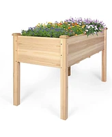 Slickblue Wooden Raised Garden Bed for Planting Vegetables and Flowers